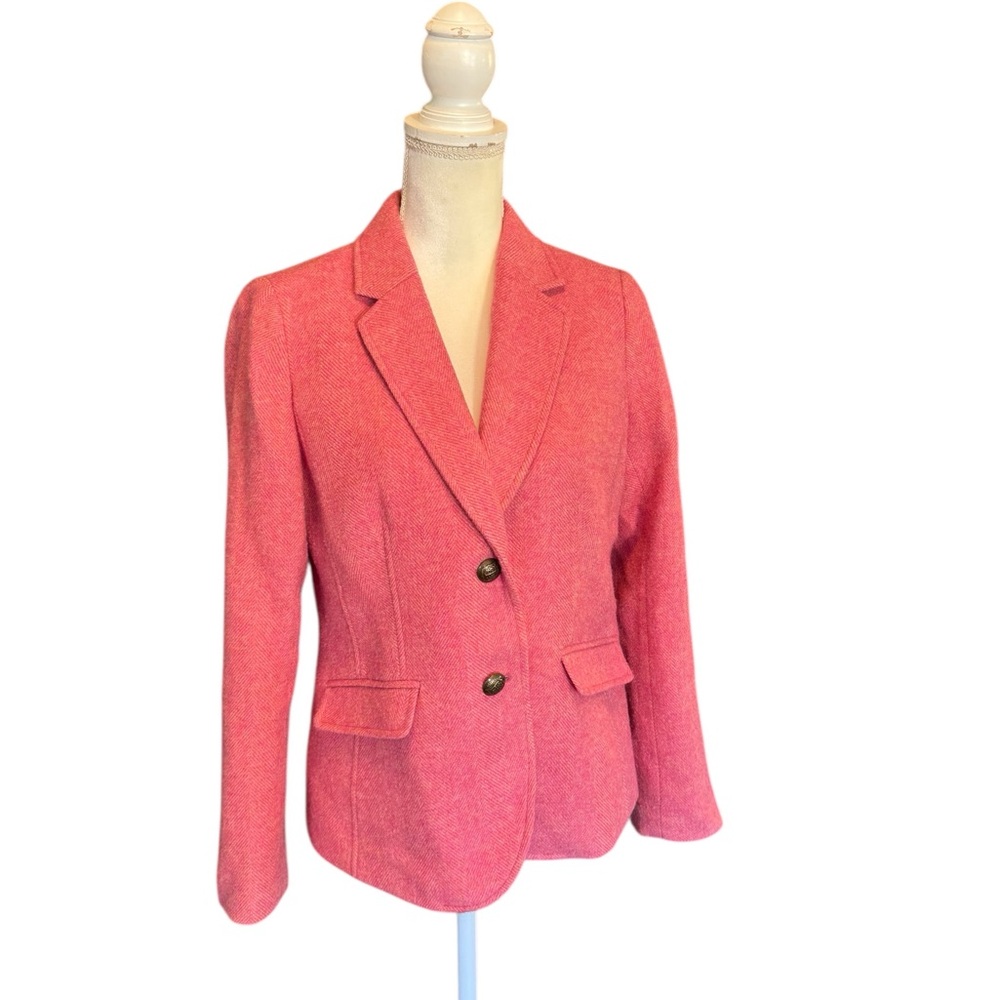 Talbots Aberdeen Pink Wool Blend Notched Collar Blazer 4